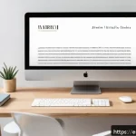 문서 템플릿과 폰트 조합 추천 - A modern workspace scene showcasing a professional document design on a computer screen, featuring c...