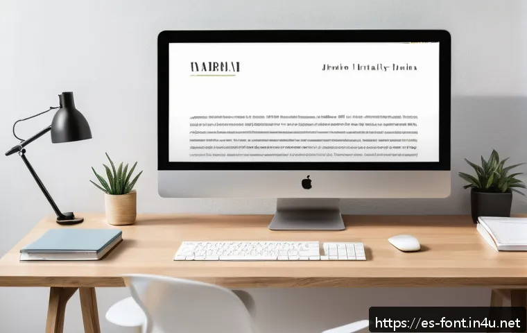 문서 템플릿과 폰트 조합 추천 - A modern workspace scene showcasing a professional document design on a computer screen, featuring c...