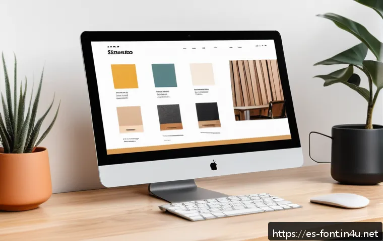 디자인 문서에서 사용자 정의 폰트 사용 - A modern branding workspace showing a designer&rsquo;s desk with a sleek laptop screen displaying a variet...